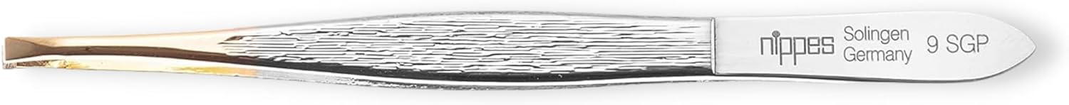 Nippes of Solingen Gold Tweezer Angled Point 9SGP - Tulipa Hair & Beauty