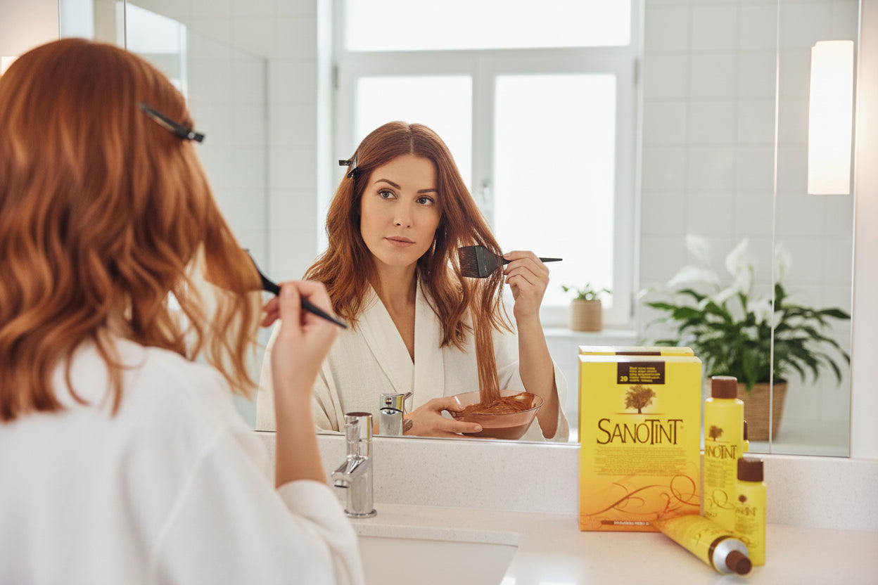 sanotint dark copper blonde ammonia free hair dye available from salonservdirect in leicester