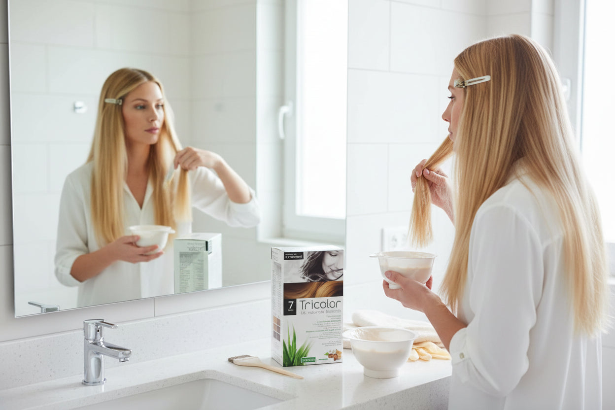 tricolor blonde hair dye without ppd, ammonia, great for sensitive scalp.