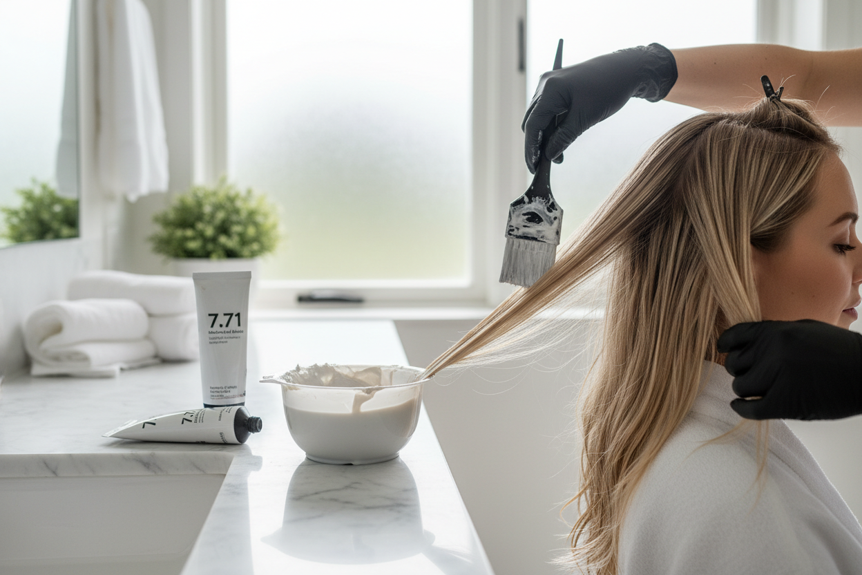 7.71 Tobacco Blonde Hair Dye – Cool, Sophisticated Blonde - Tulipa Hair & Beauty 