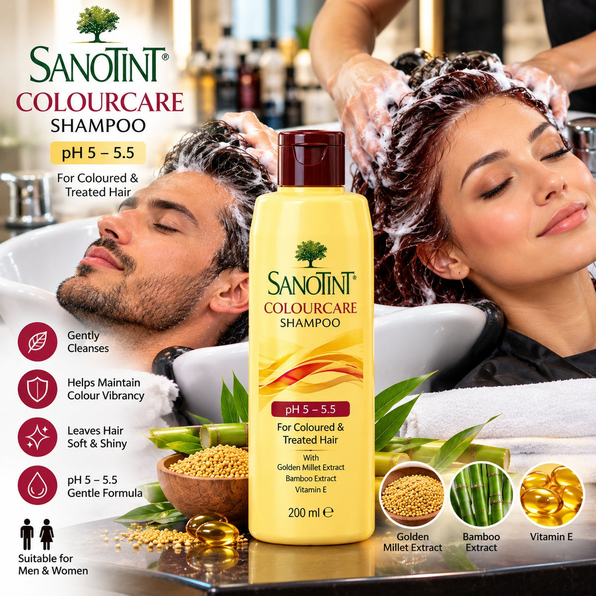 Sanotint Colourcare Shampoo pH 5–5.5 200ml for coloured hair