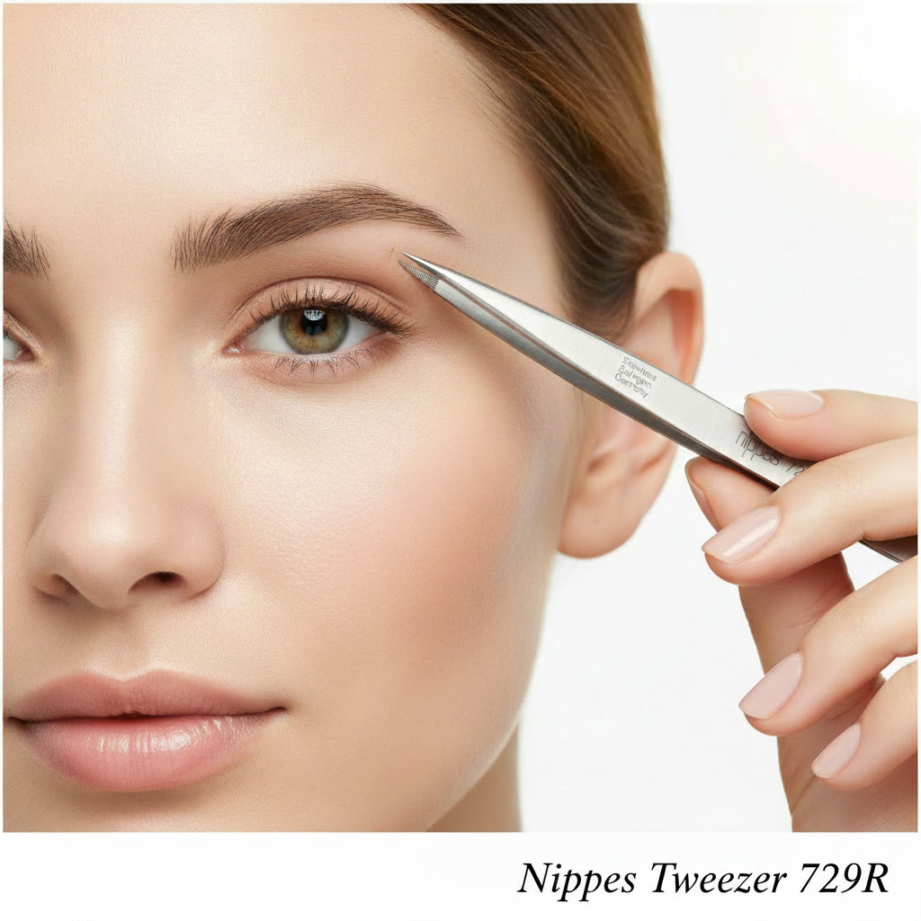 Nippes 729R stainless steel pointed tweezers made in Solingen Germany